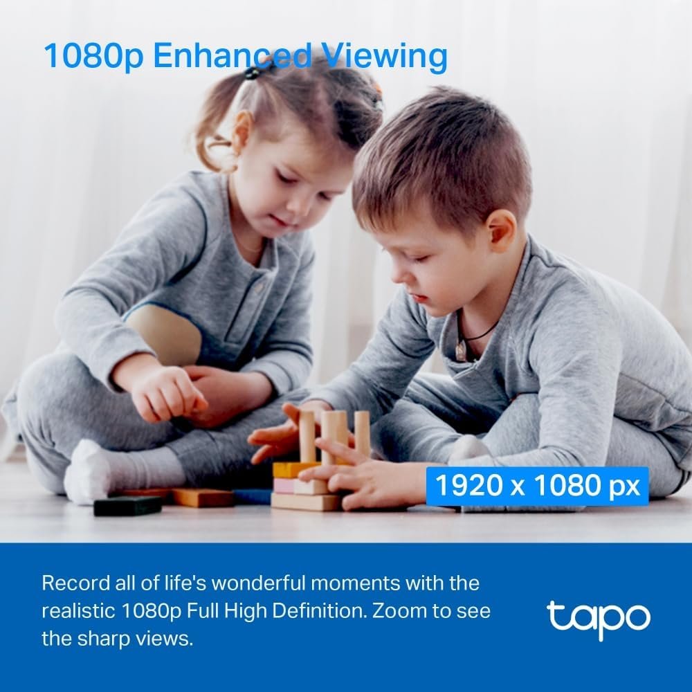TP-Link Tapo Pan/Tilt AI Smart Home Security Wi-Fi Camera, Baby Monitor, 1080P, Motion & Person Detection, Night Vision, SD Card Slot, Voice Control, No Hub Required, 2-Pack (Tapo C200P2)