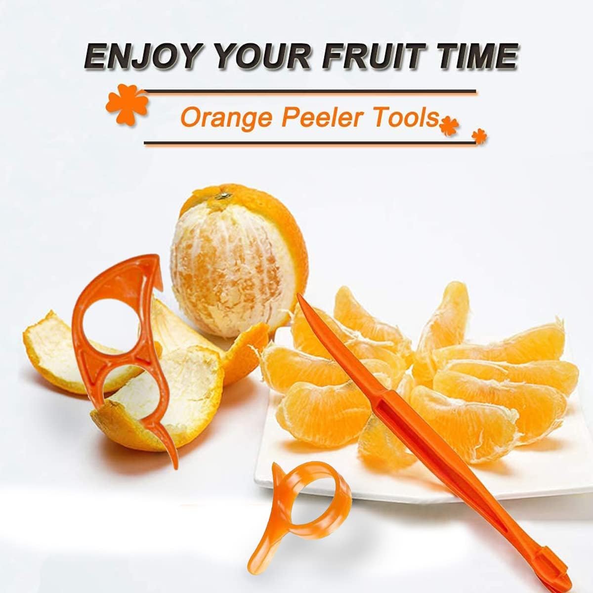 Cosmer Orange Citrus Peelers, Plastic, Easy Slicer, Cutter, Peeler, Remover, Opener, Kitchen Accessories, Knife, Cooking Tool, Kitchen Gadgets (Set A)