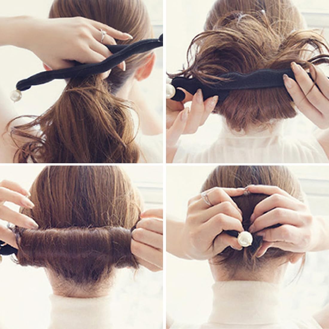 3Pcs Hair Bun Maker Quick Hair Bun Maker Tool Twist Curler Donut Tools Magic Hair Collecting Tool Easy and Fast