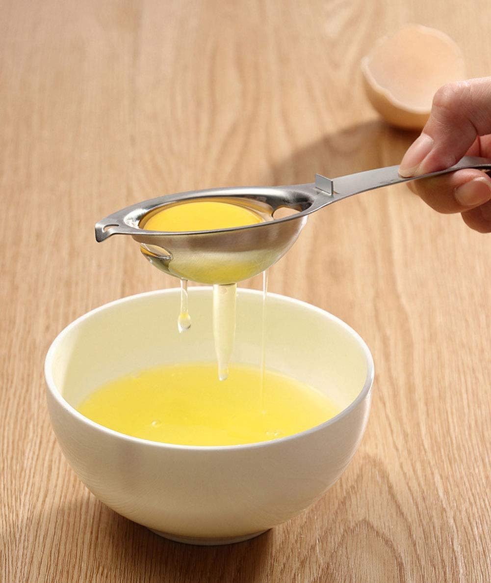 Stainless Steel Egg White Yolk Separator,Food-grade Safety Material Egg Divider Egg Yolk Separator Spoon Kitchen Tool,baking gadgets, egg extractor