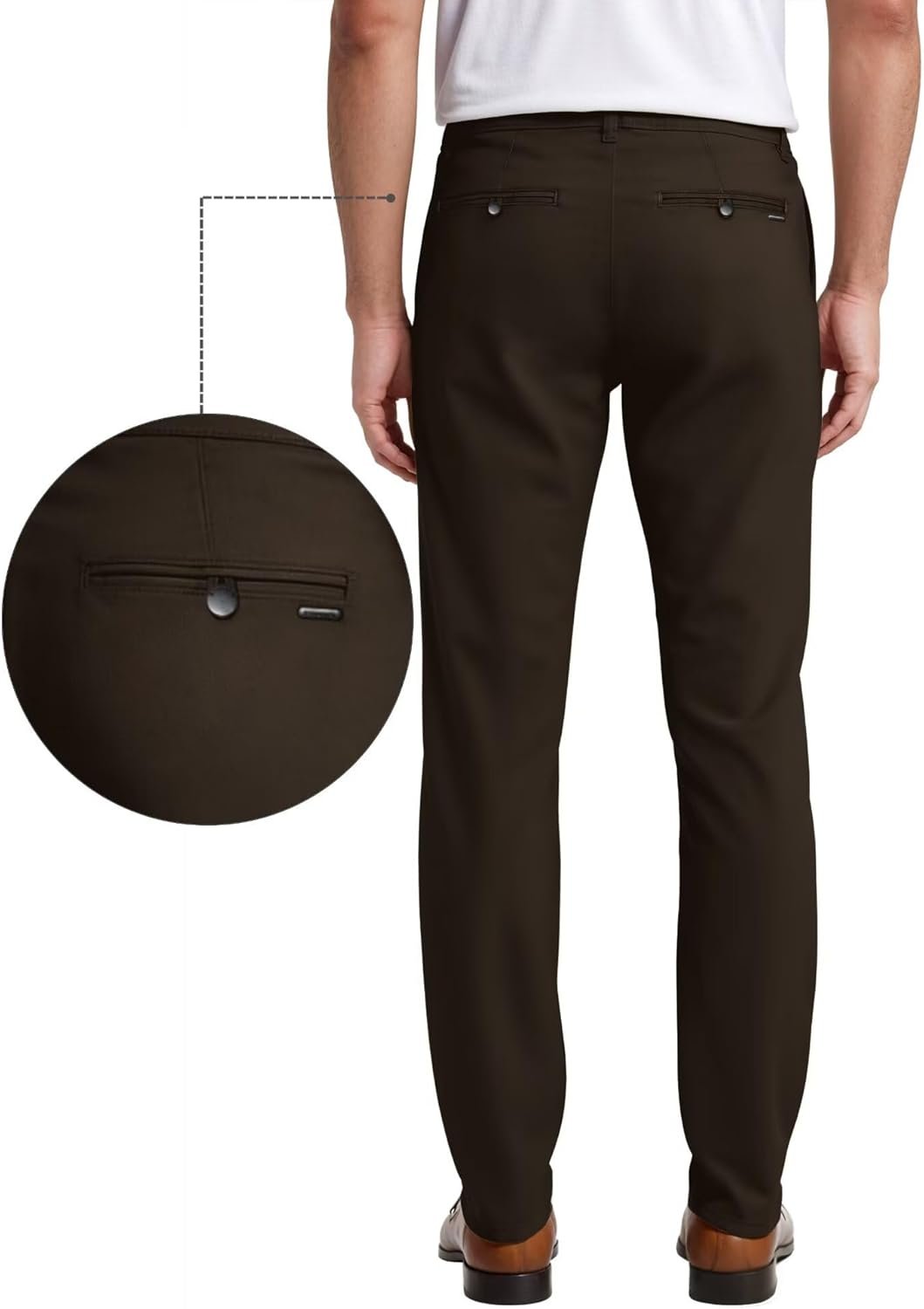 ETHANOL Mens Comfort Tech Stretch Slim Performance Wrinkle-Resistant Dress Pants