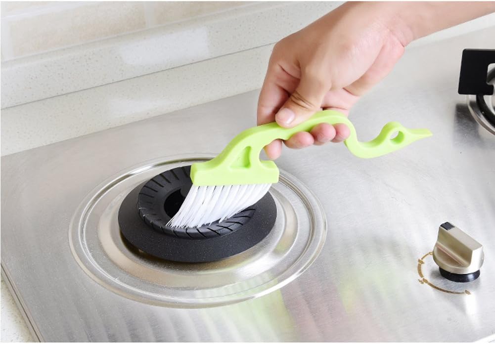Trycooling Hand-held Groove Gap Cleaning Tools Door Window Track Kitchen Cleaning Brushes (Random Color-Blue Yellow Pink)