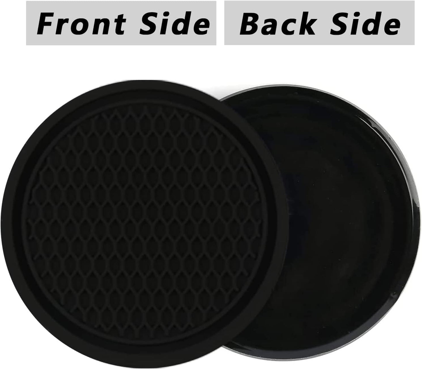 Custelen Universal Non-Slip Car Cup Coaster - Set of 4 Black Embedded Ornaments Cup Holders for Car Interior Accessories