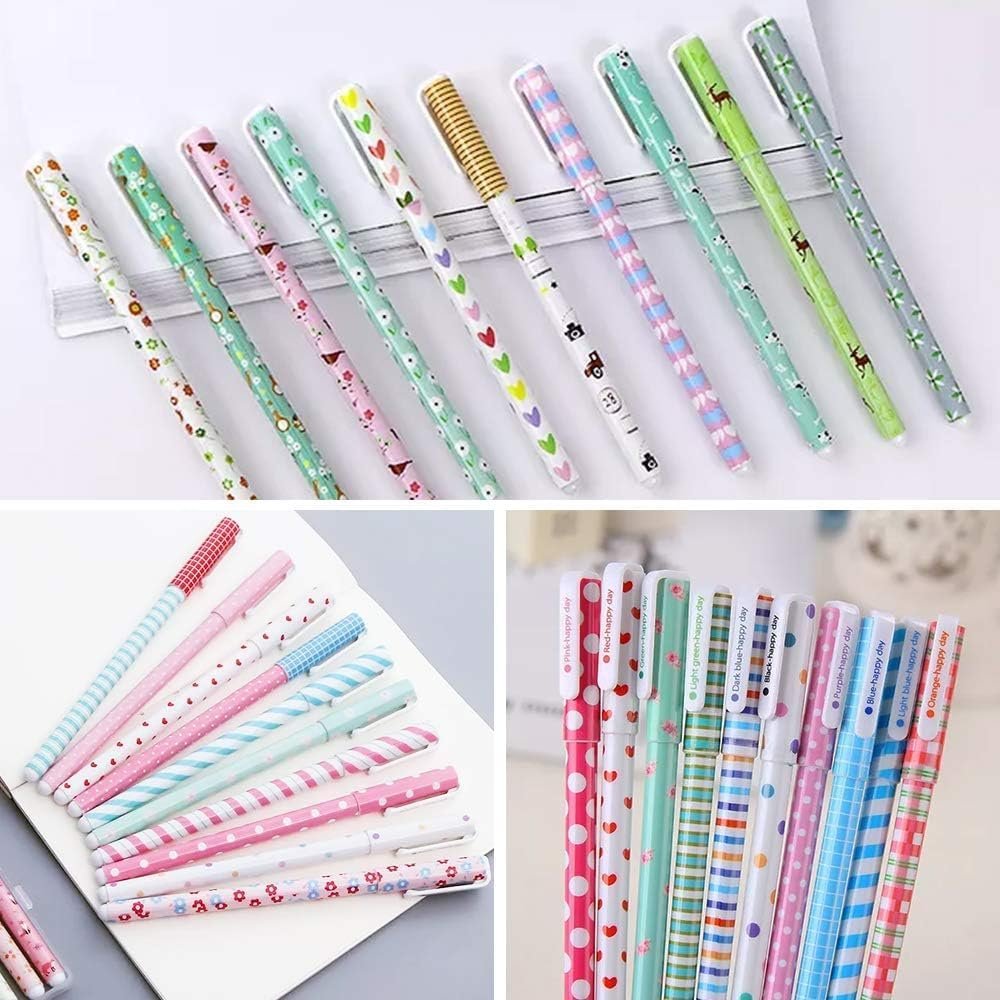YRYUNRUI 10 Pcs Cute Pens Kawaii Pens Fun Pens, 0.38mm colorful Writing Gel Ballpoint Pens, Korean Japanese Stationery School Supplies for Teen Girls Women Gifts (Animal)