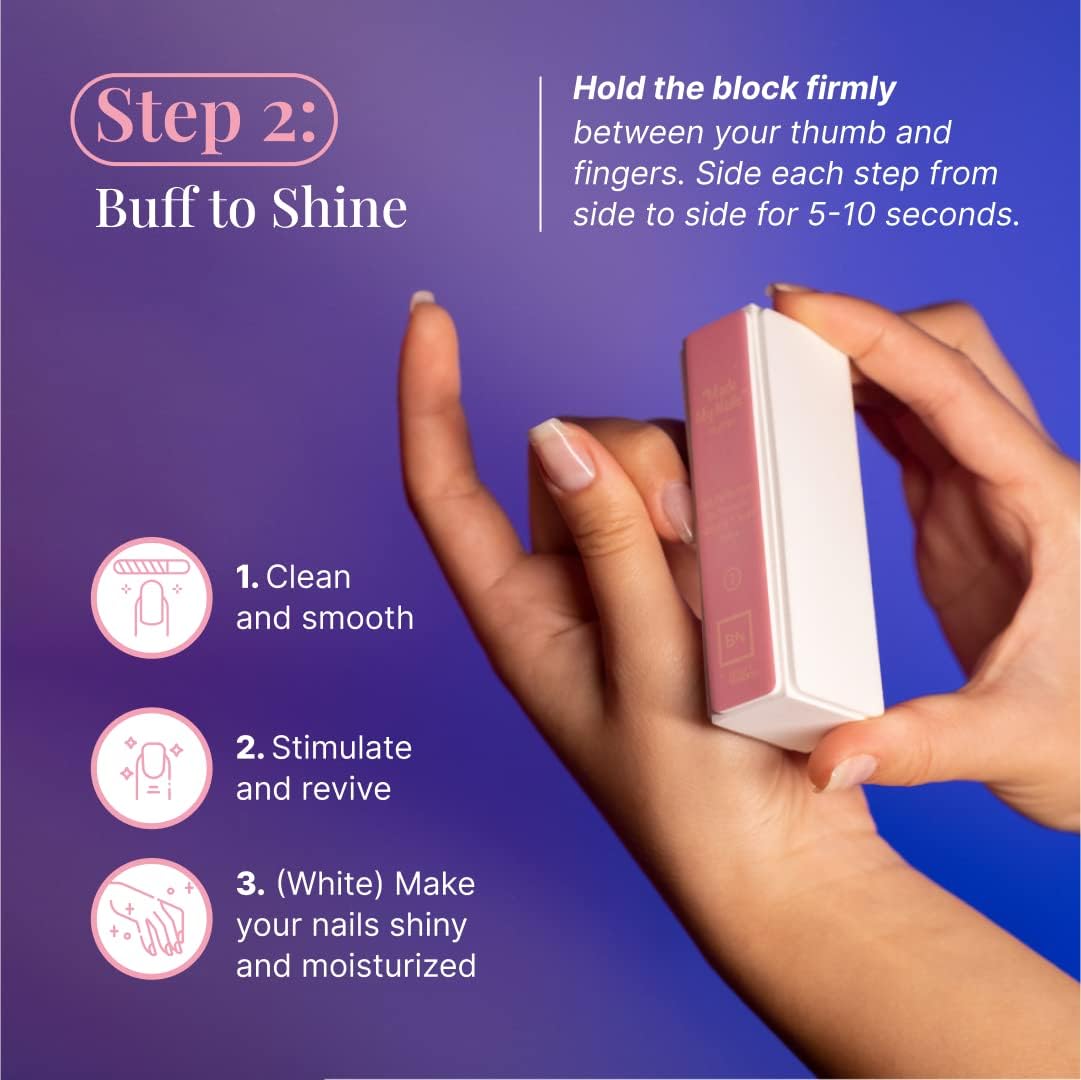 Beauty Nuggets My Nails Are Perfect Nail Care Kit, Ultimate Shine 3 Way Nail Buffing Block, Cuticle Cream, Nail File and Replacement Buffer Pads (My Nails Are Perfect Nail Care Kit)