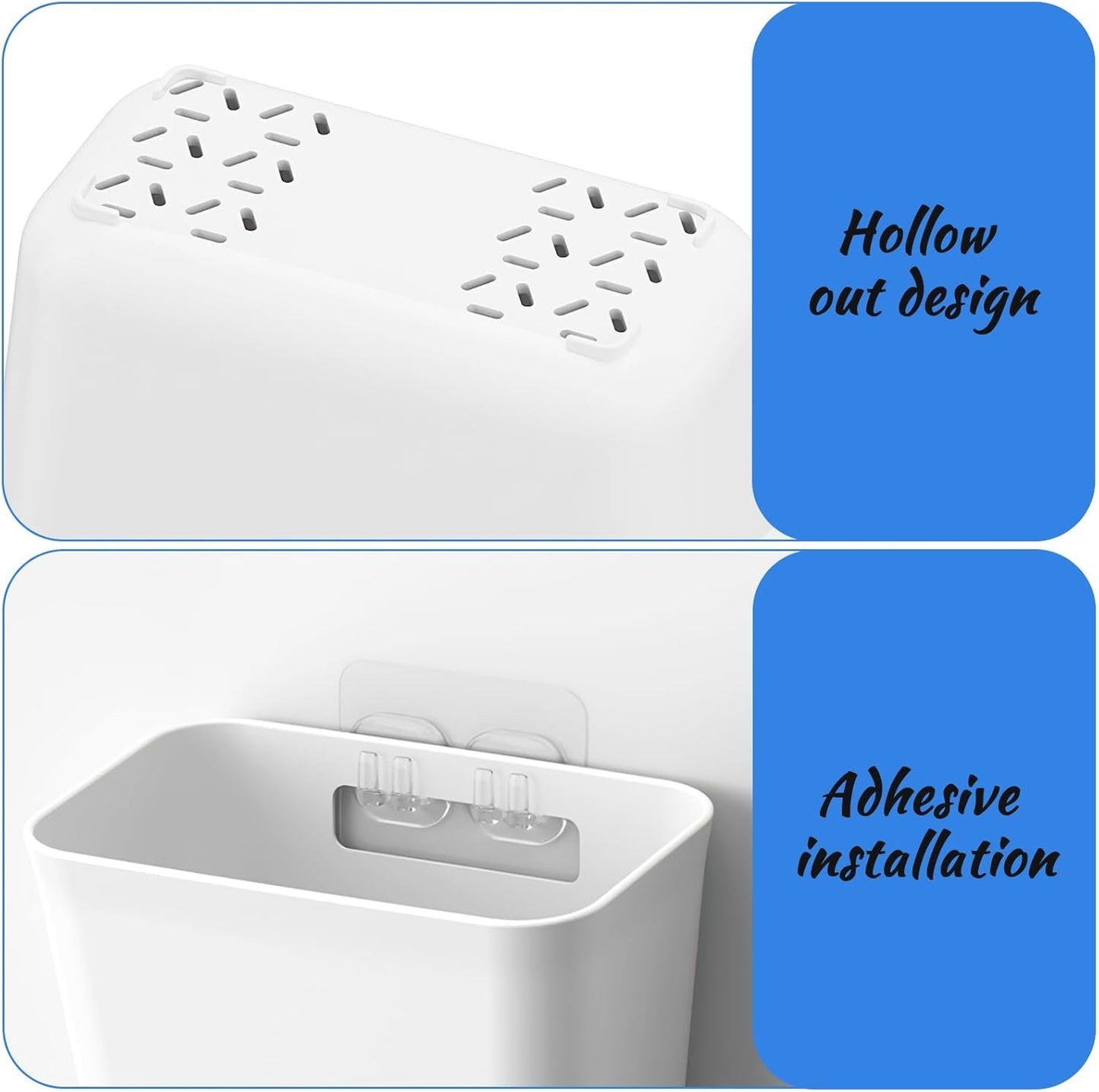 Collazoey 4 Pcs Wall Mounted Self Adhesive Storage Boxes Kitchen Cabinet Door Storage Box for Cabinet Bathroom Refrigerator Small Items Storage Box