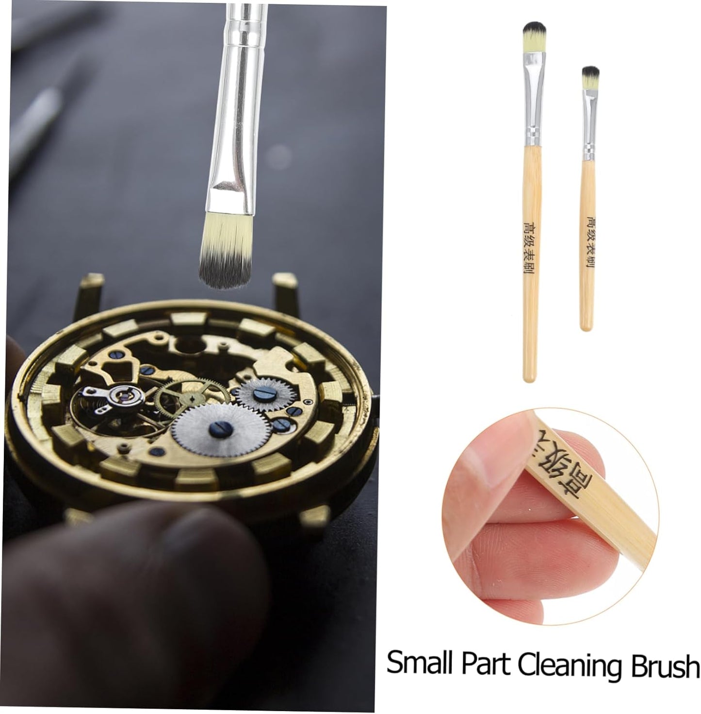 GANAZONO 2Pcs Watch Parts Cleaning Brush Watch Movement Cleaning Tools with Handle Essential for Watch Repairing and Maintenance Safe for All Watch Parts