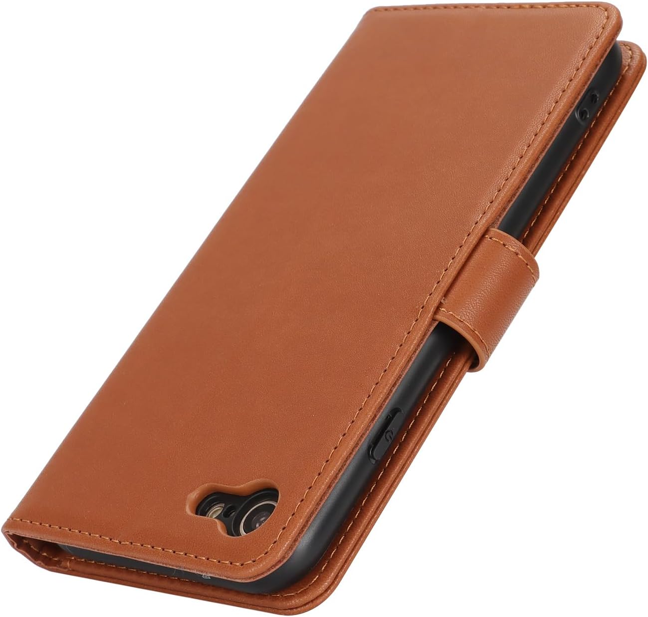 Cavor for iPhone 7/8 Case iPhone SE 2020/ SE 2022 Case Leather Wallet Folio Flip Cover with Kickstand and Photo Holder Card Slots Protective Shockproof Phone Cases-Light Brown