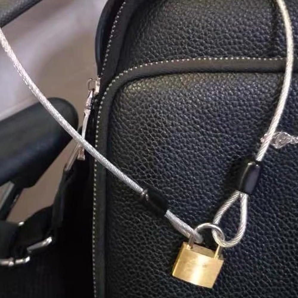 Bike Lock Cable 2Pcs, 2M 3mm Cable Lock, Braided Steel Coated with Double Loop Security for Bicycles Cable Lock