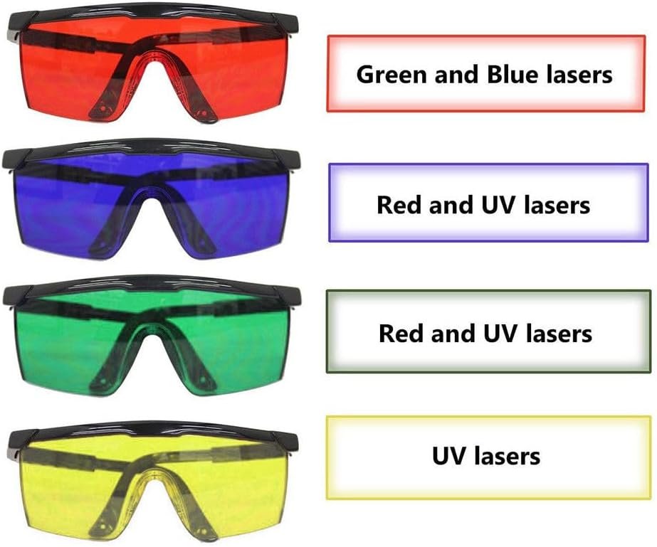 Safety Glasses for Lasers, 190nm - 540nm OD 5+ Laser Engraver Protective Goggles Eye Protection Eyewear for Work