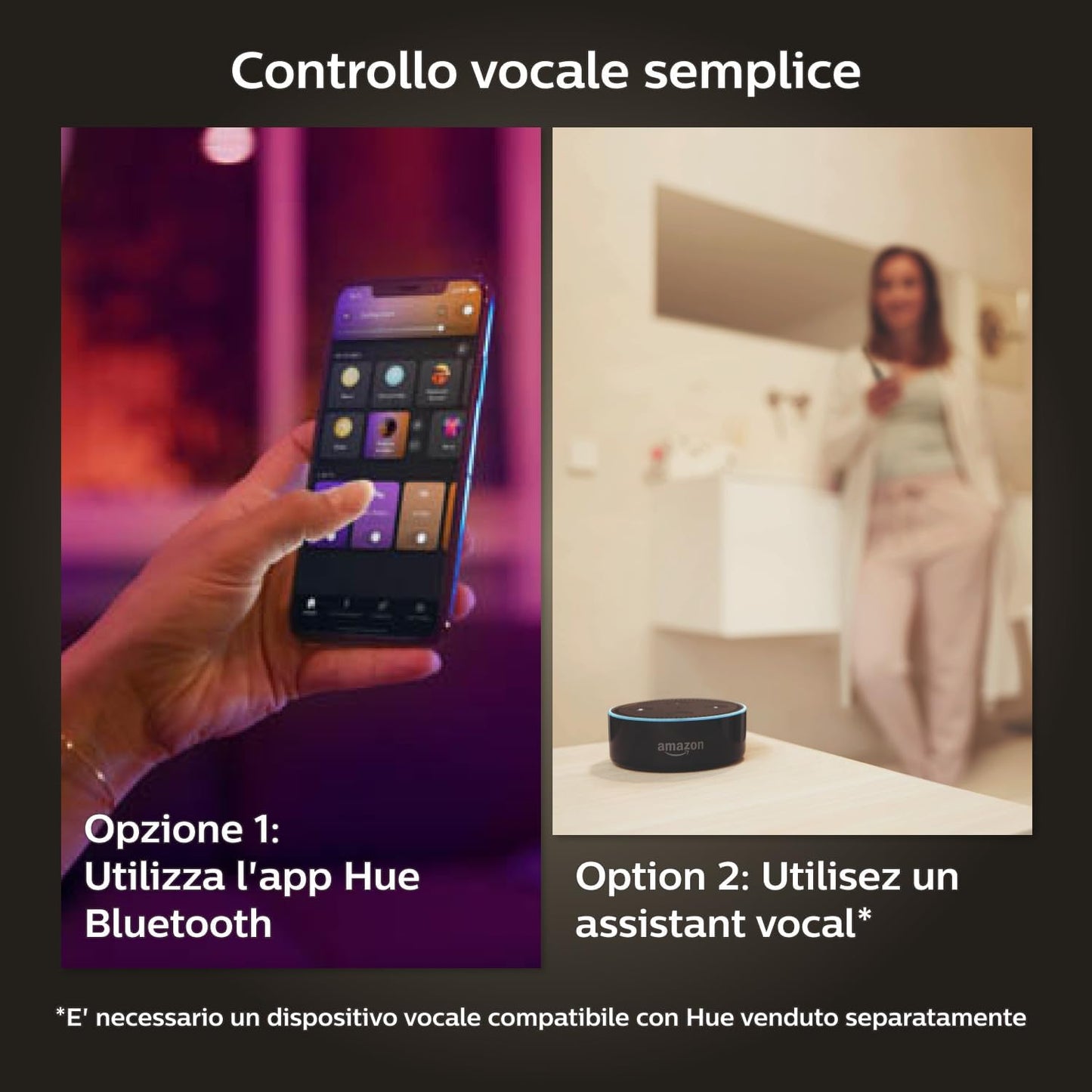 Philips Hue White and Color Ambiance Smart Xamento LED Recessed Spotlight for Bathroom (IP44), White or Coloured Light, GU10 Fitting, 5.7 W, Bluetooth, Dimmable, Chrome