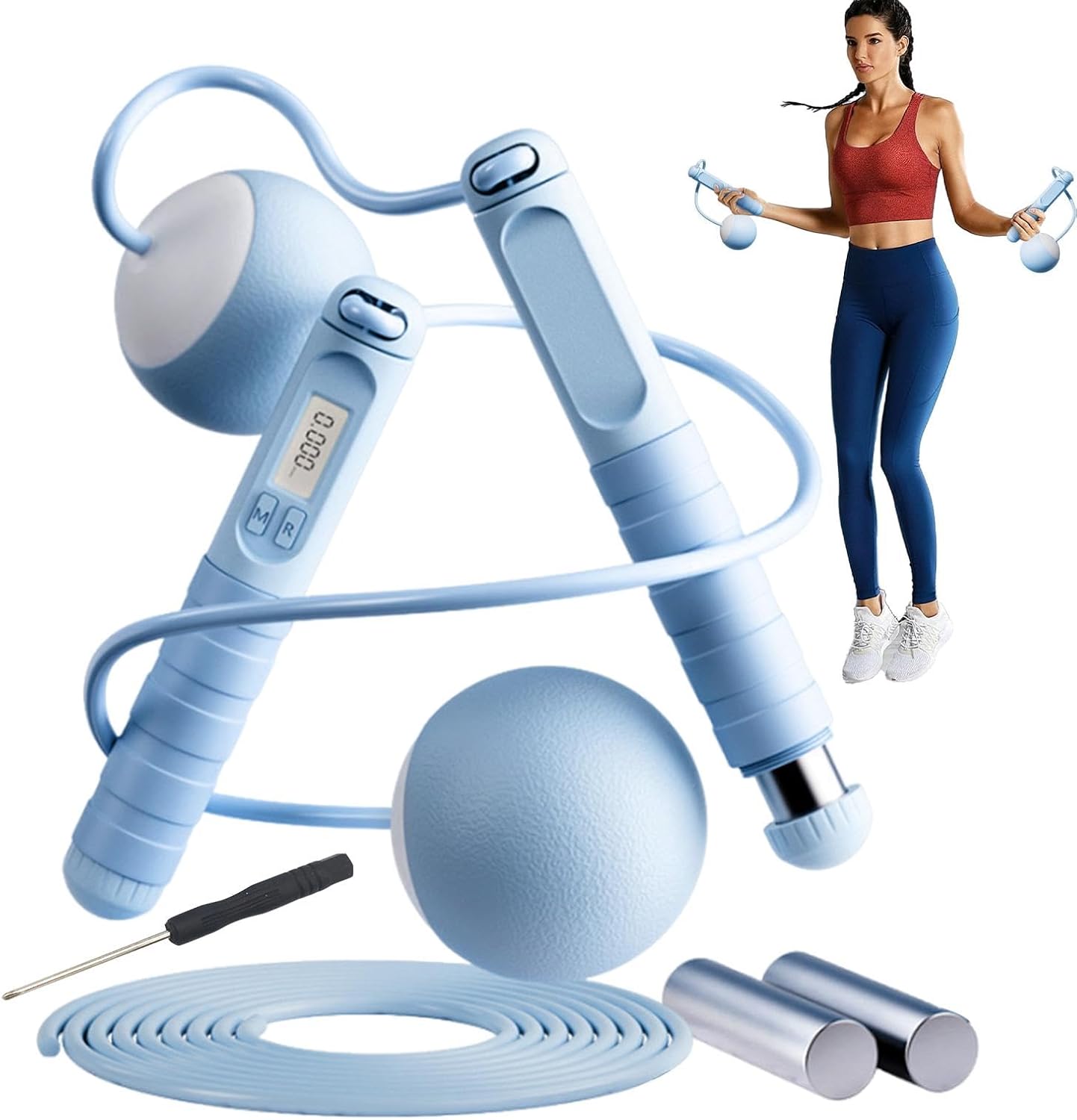 Cordless Skipping Device | Adjustable Jump Equipment | Weighted Jump Trainer | Workout Counter Equipment | Boxing Training Accessory | Space-Saving Fitness Gear for Full Workout Experience Anywhere