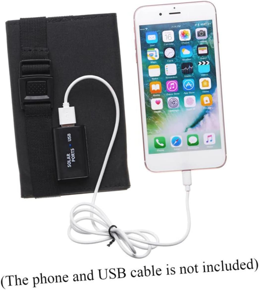 FONDOTIN Ultra-Thin Solar Panel Charger Waterproof Power Bank Compact for Outdoor Mobile Phone Emergency Charger
