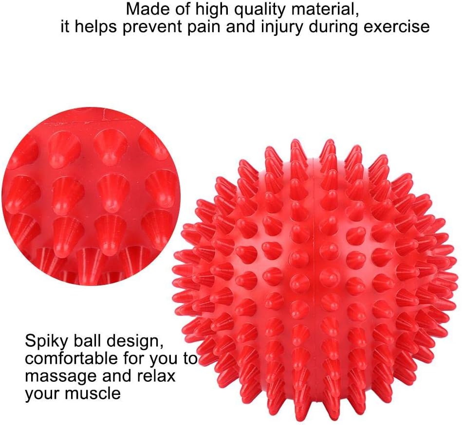 Finger Relax Massage Balls, Durable Plastic Trigger Point Massager, Roller Spiky Balls Fitness Tool 7.5cm/9cm(Red 7.5cm)