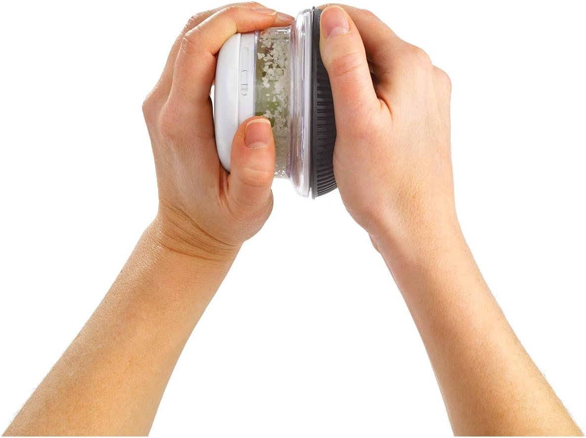 Starfrit Mini Rolling Chopper - Effortless Chopping with Dual Blades - Non-Slip Base - White