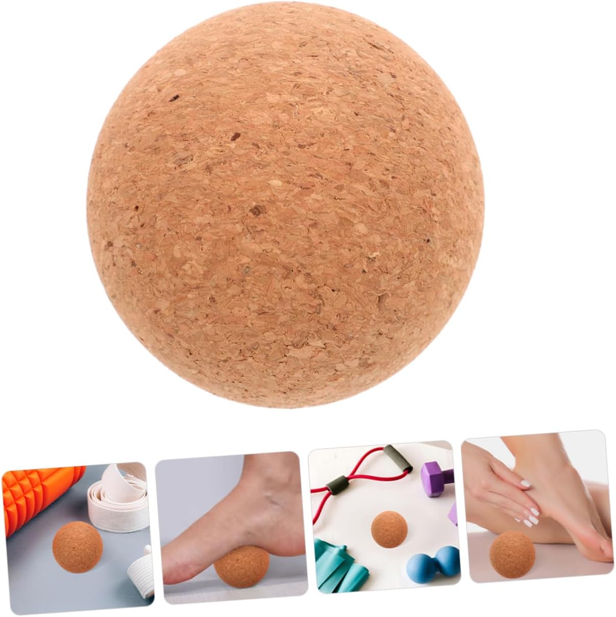 Mikikit Palla da Yoga Pratica Palla da Massaggio Fitness Massaggio alle Spalle Massagi Rulli per i Muschi di Yoga Sfera di Sughero Massaggiatore Muscolare Trucioli di Sughero