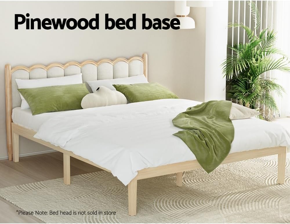 Artiss 2-in-1 2X Single Bed Frame Trundle Platform Wooden Timber Frames Beds Base Bedroom Room Decor Home Furniture for Kids, Toddler and Adult, Modern Design Fits with Standard Mattress White