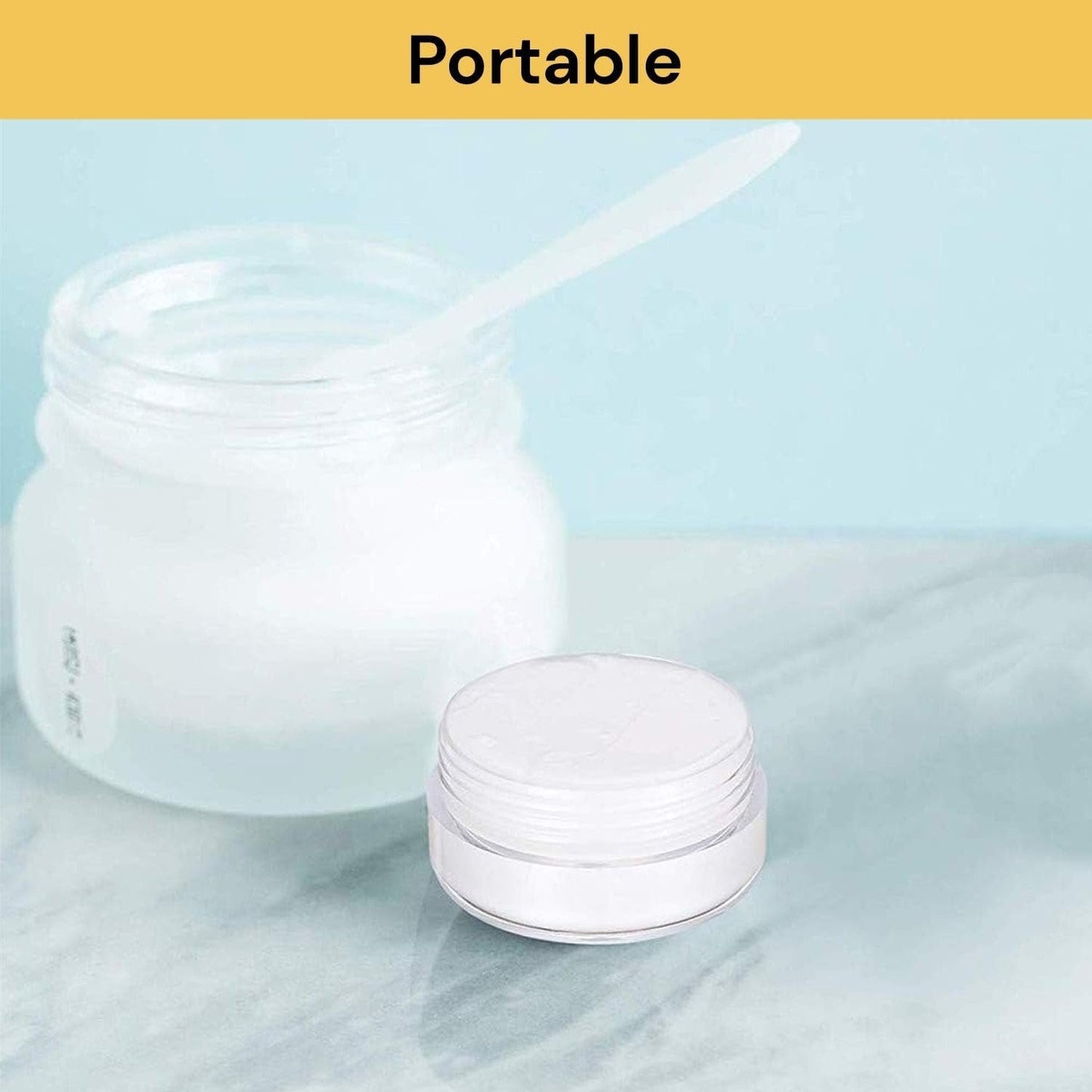 EZONEDEAL Travel Bottles Kit,Leak Proof Portable Toiletry Containers Set, Clear Flight Size PET Cosmetic Containers for Lotion, Shampoo, Cream, Soap, Set of 8