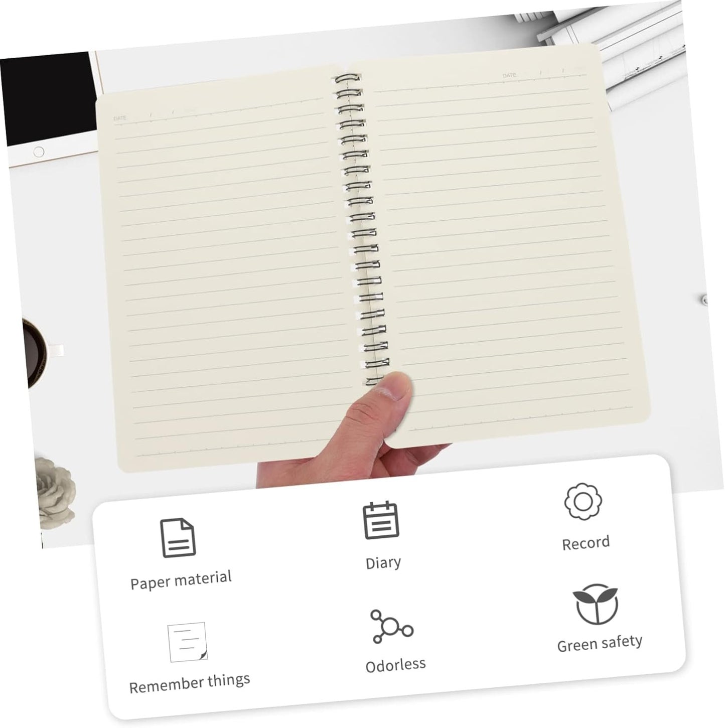 Gogogmee 8 pcs Multipurpose Scrapbooks Spiral A Home Journals Legal Notepads Handbooks Planner Notes Subject Notebooks Coil Wirebound Bound for Student Stationery Writing Office Memo