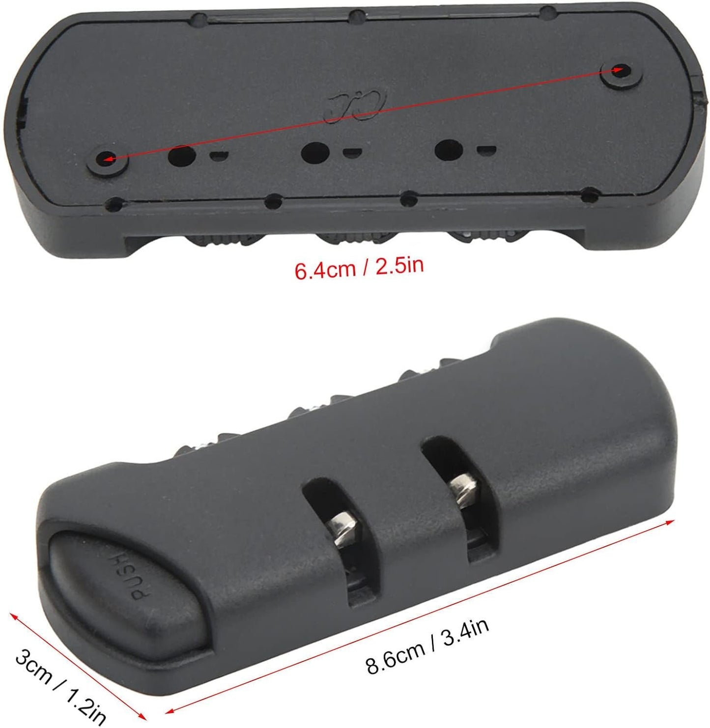 Luggage Password Lock,High Security 3 Digit Password Frosted Texture Replacement Luggage Lock for Suitcases Tool Boxes