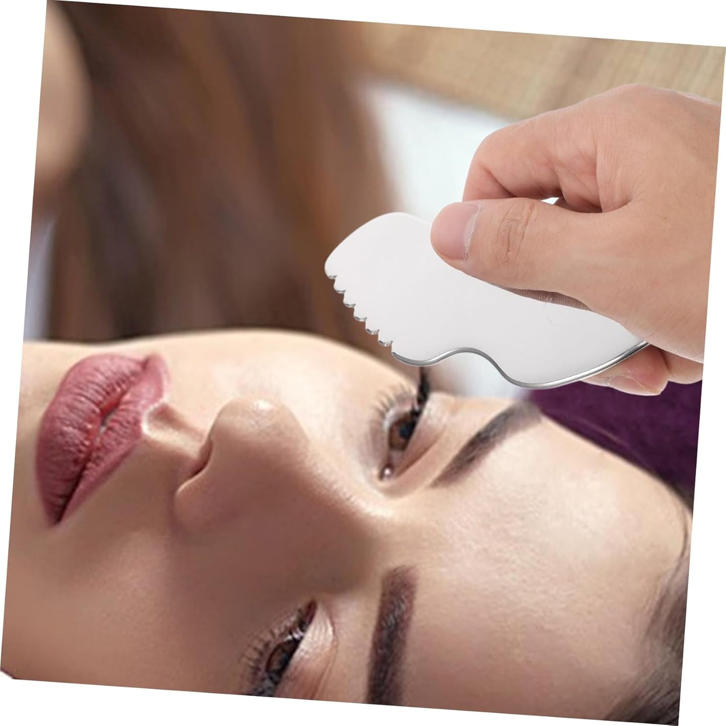 PACKOVE Tool Stainless Steel Facial Sculpting and Scraping Massage Tool for Neck and Eyes Portable Hand