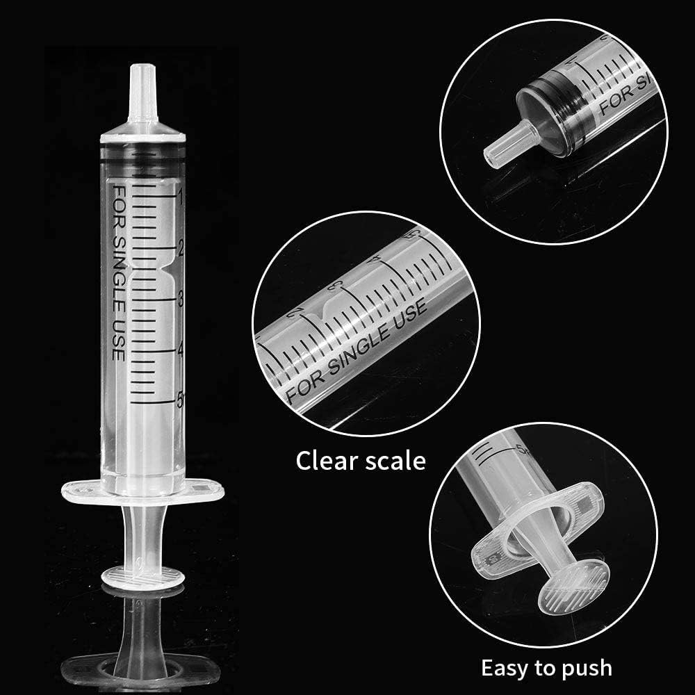 OLCANA 20 Pieces Syringes 5ml Seringues 5cc Plastic Measuring Syringe for Liquid Lab Baby Watering Feeding Pet Scientific Glue ApplicatorF