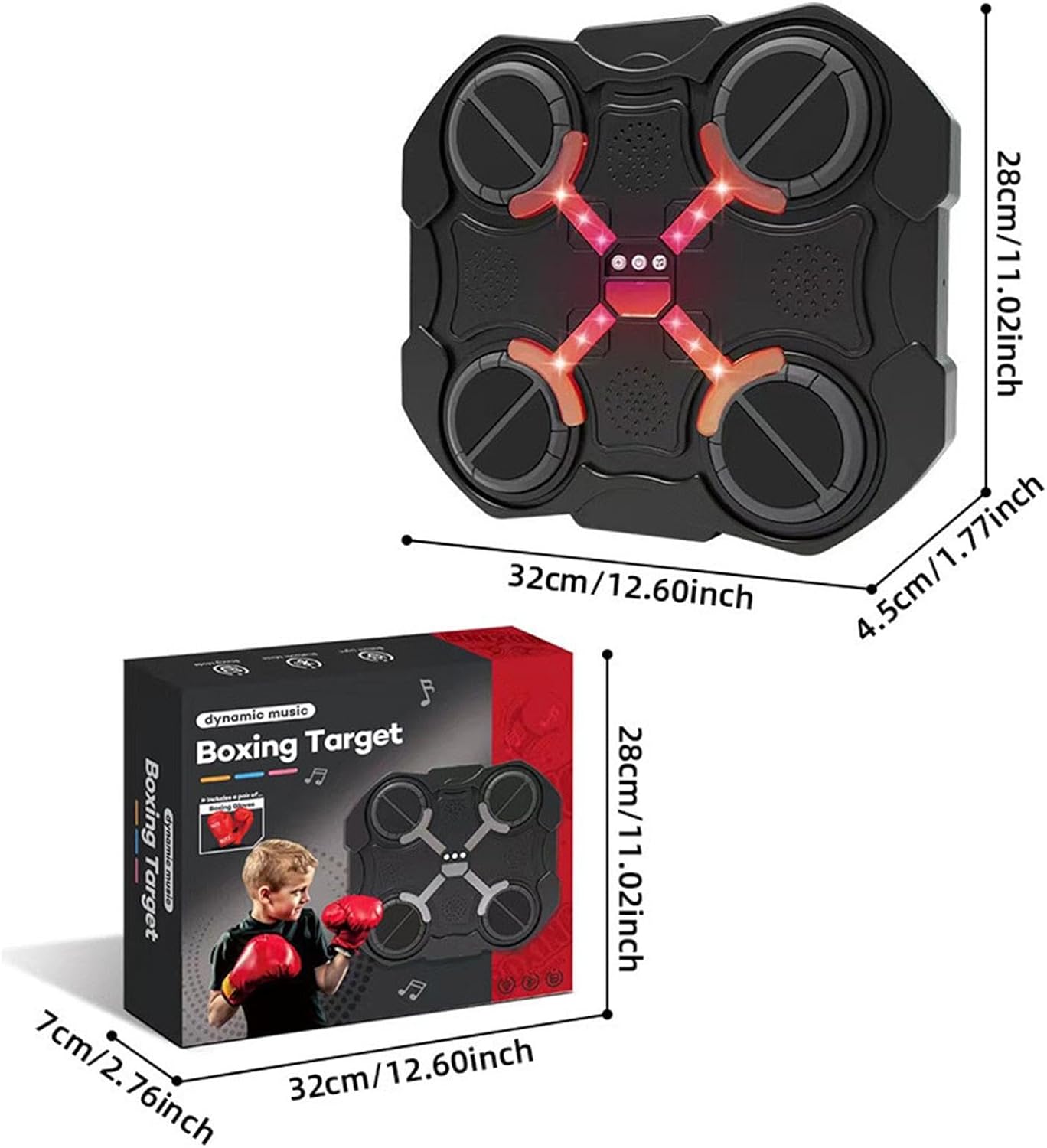 Music Boxing Machine, LED Touch Screen Boxing Target, Wireless Boxing Equipment, Smart Boxing Workout Gear, Adjustable Punching Target, Home Gym Boxing Machine, Office Fitness Equipment