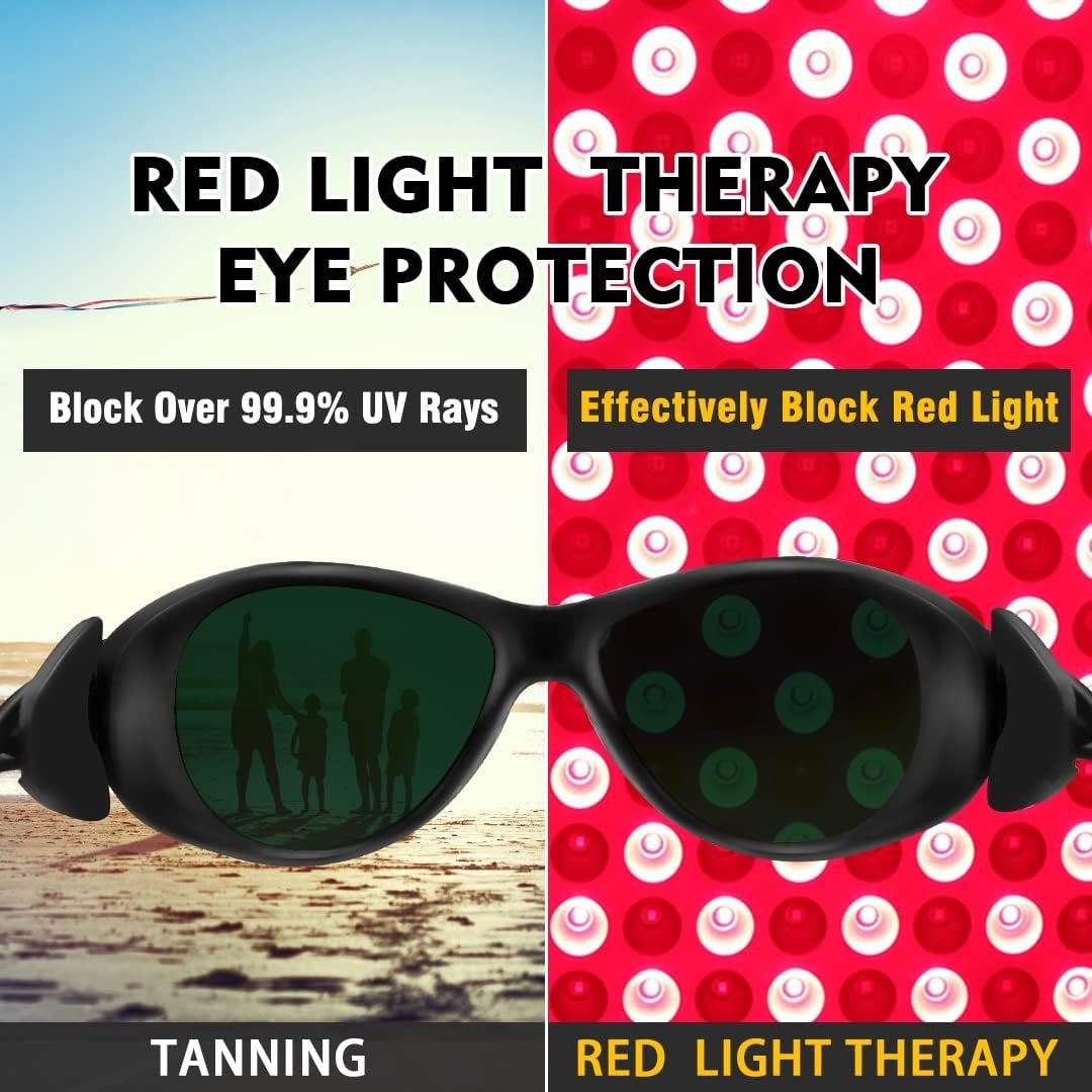 ULTREMA Red Light Therapy Glasses, Eyes Protection for Tanning Goggles, Laser Safety Glasses IPL 200-2000nm, Eye Protection for Red Light Therapy and Laser Hair Removal