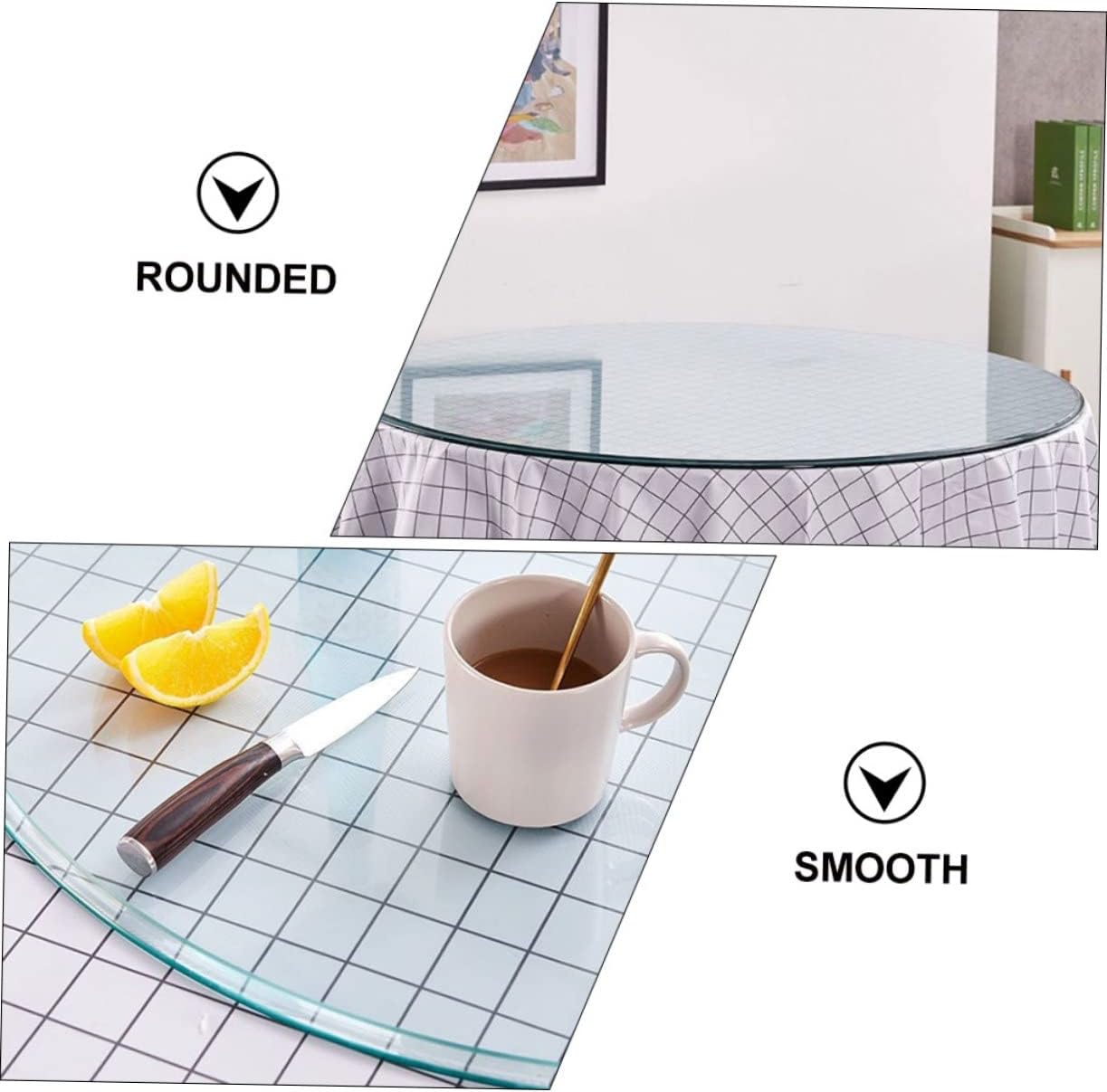 GRIRIW Thickened Tempered Glass Table for Dining/Kitchen Modern Table Shatterproof Easy Clean