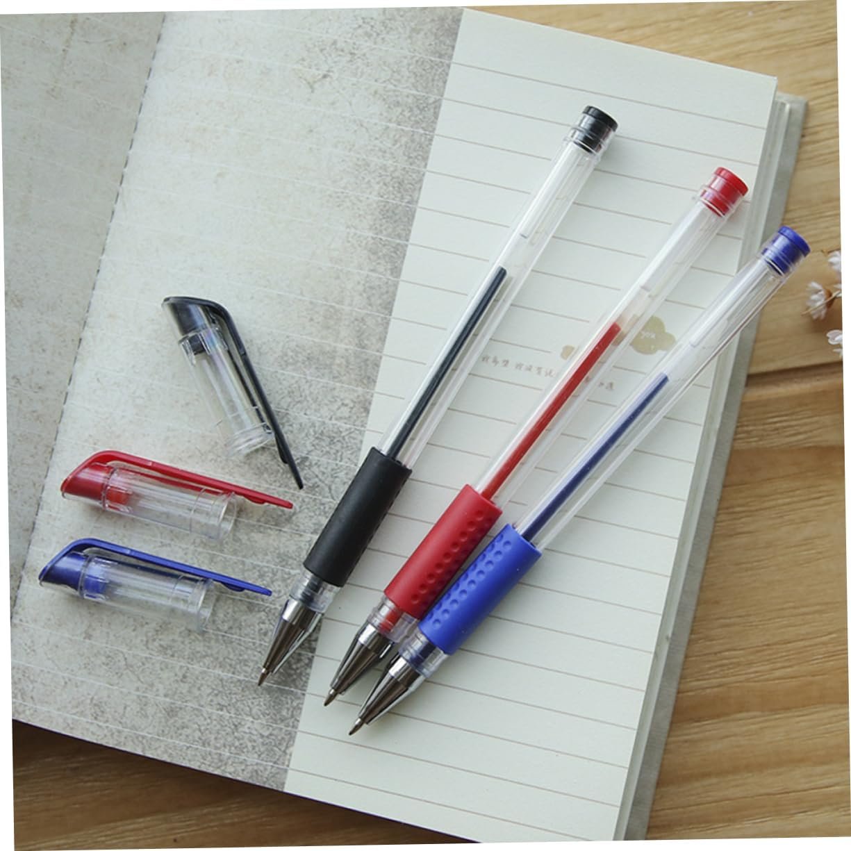 STOBOK 12pc Gel Ink Pens Set 0.5mm Fine Black Red Office School Writing Stationery Ergonomic Grip Smooth Writing Experience