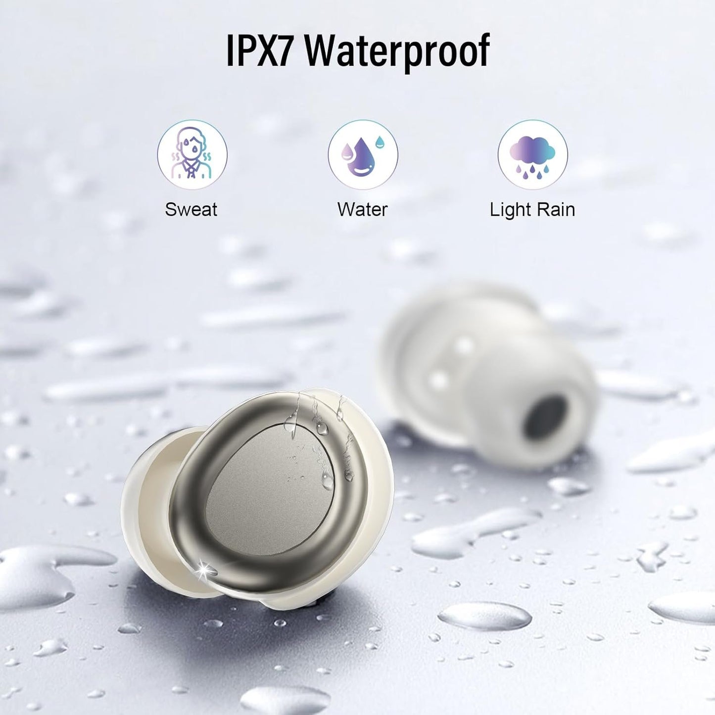Sleep Earbuds Bluetooth 5.4 Sleep Headphones in Ear, Wireless Earbuds for Design Side Sleeper, 47H Playtime Noise Cancelling Ear Buds, Clear Calls, IPX7 Waterproof Light-Weight Earphones, Bee White