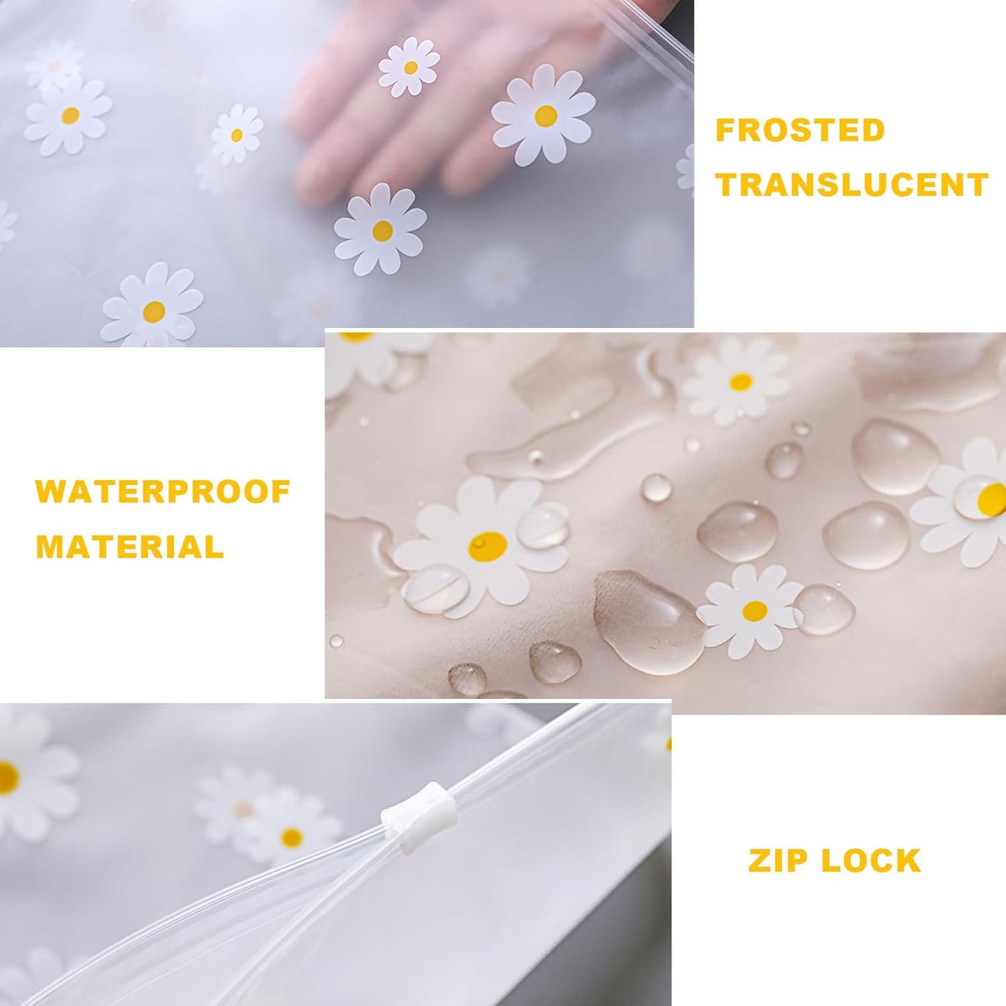 KEYRI 20 Pieces Clothes Bags Travel Zip Bag Waterproof Travel Multifunction Organizer Bags Transparent Resealable Bags for Clothes Underwear Shoes Cosmetic (Floral)