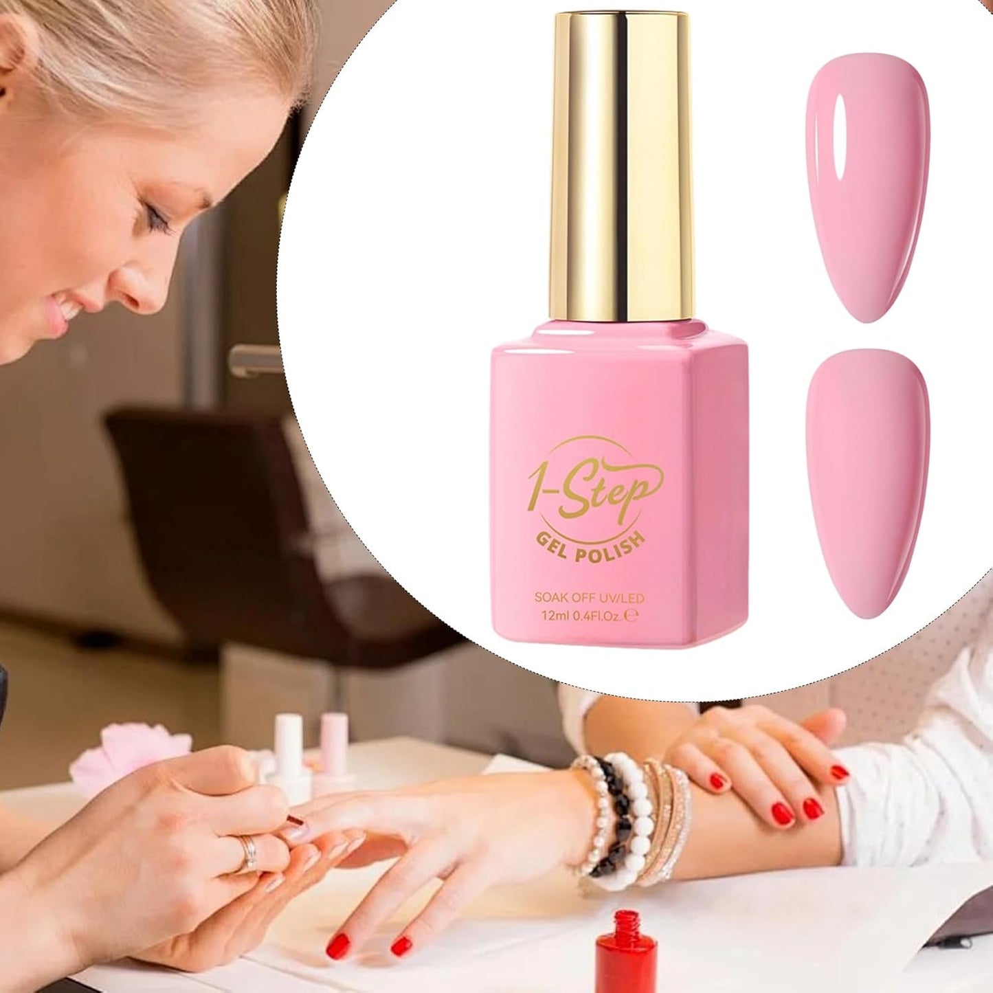 Ceprznvey Gel Polish, Nail Care, Long Wear Spring Shade 12ml Nude 1 Step Glossy Beauty LED UV Lamp Color Natural Look Smooth Coat Manicure Art for Salon Home