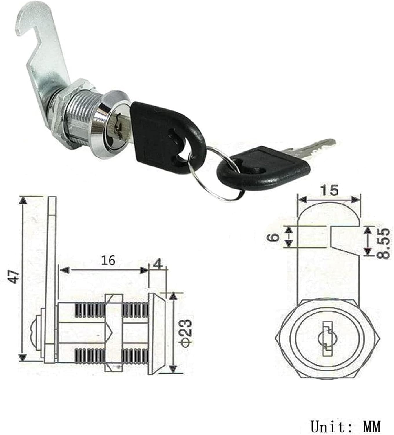 KUYEFGF Cabinets General Tubular Cam Lock Set,5/8 Inch Tumbler Cam Lock,Alike Keyed,3/4 Inch Cylinder,Removable Key Mailbox Tool Box Replacement Lock 16 mm Campers Vans Key Box Lock