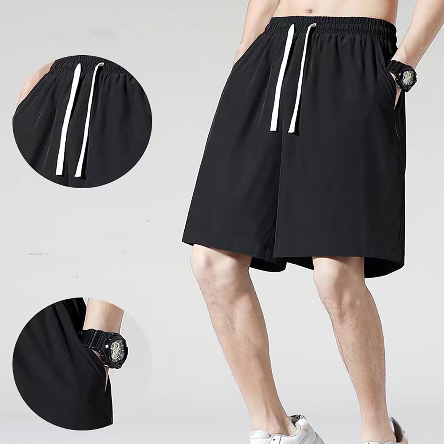 MINGKAI Sports Shorts Lightweight Bodybuilding Training Short Pants with Pockets