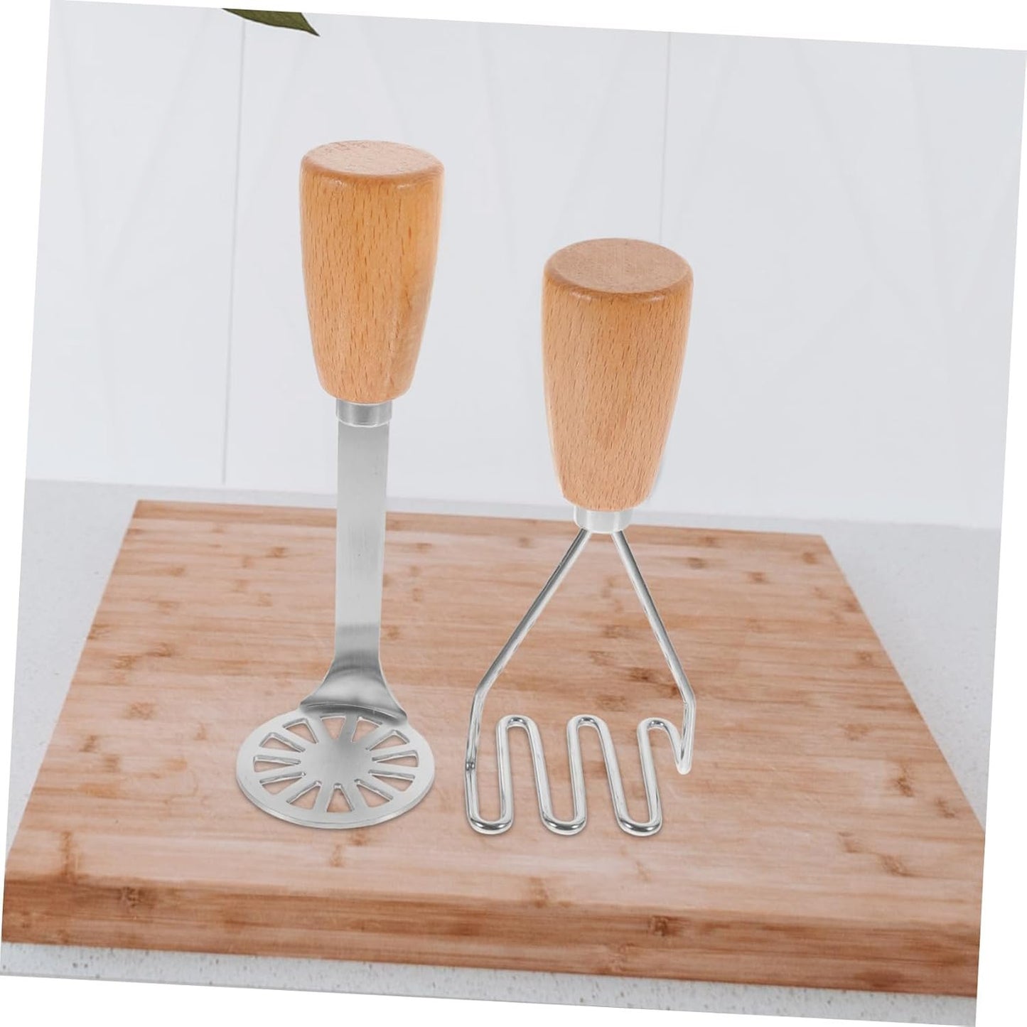 POPETPOP 2 Pezzi schiaccia Patate utensile per schiacciare Il Cibo Inossidabile purea Creatore Set Cucina Gadget Cucina Masher di Patate da Cucina Utensili per macinare Le Patate di Legno