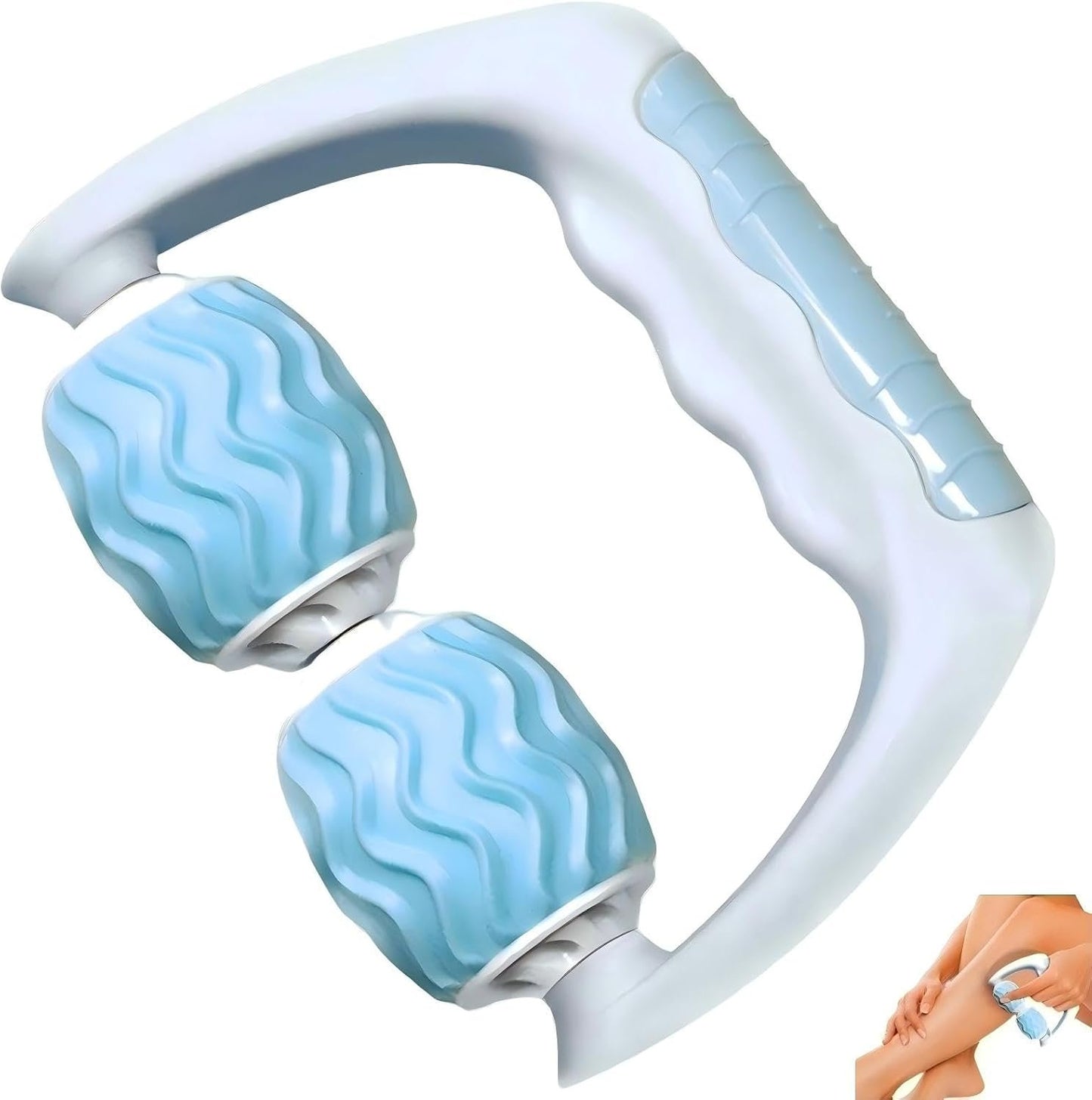 KINTEGOOD Muscle Massage Roller Yoga Recovery Tool, Trigger Point Relief Deep Tissue Massage Tool with 2 Large Balls, Hand Held Body Massager for Neck, Shoulder, Legs