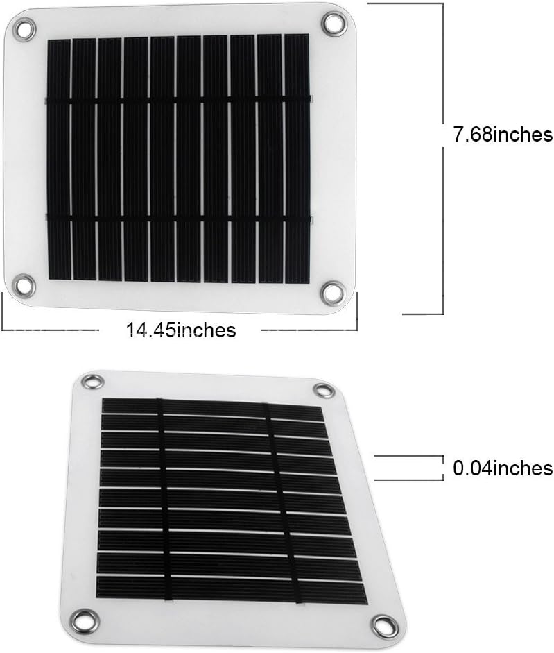NUZAMAS Poartable 5W Solar Panel 5V USB Phone iPhone Charger Battery Free 4 Alloy Clips
