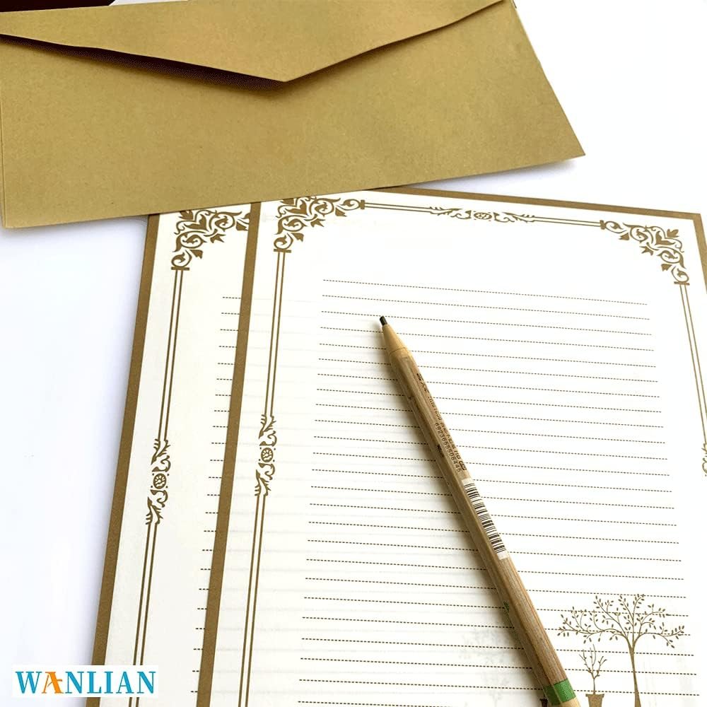 72 Pcs Retro Writing Stationery and Envelope Set, 48 Pieces of Stationery + 24 Envelopes, Suitable for Making Invitations