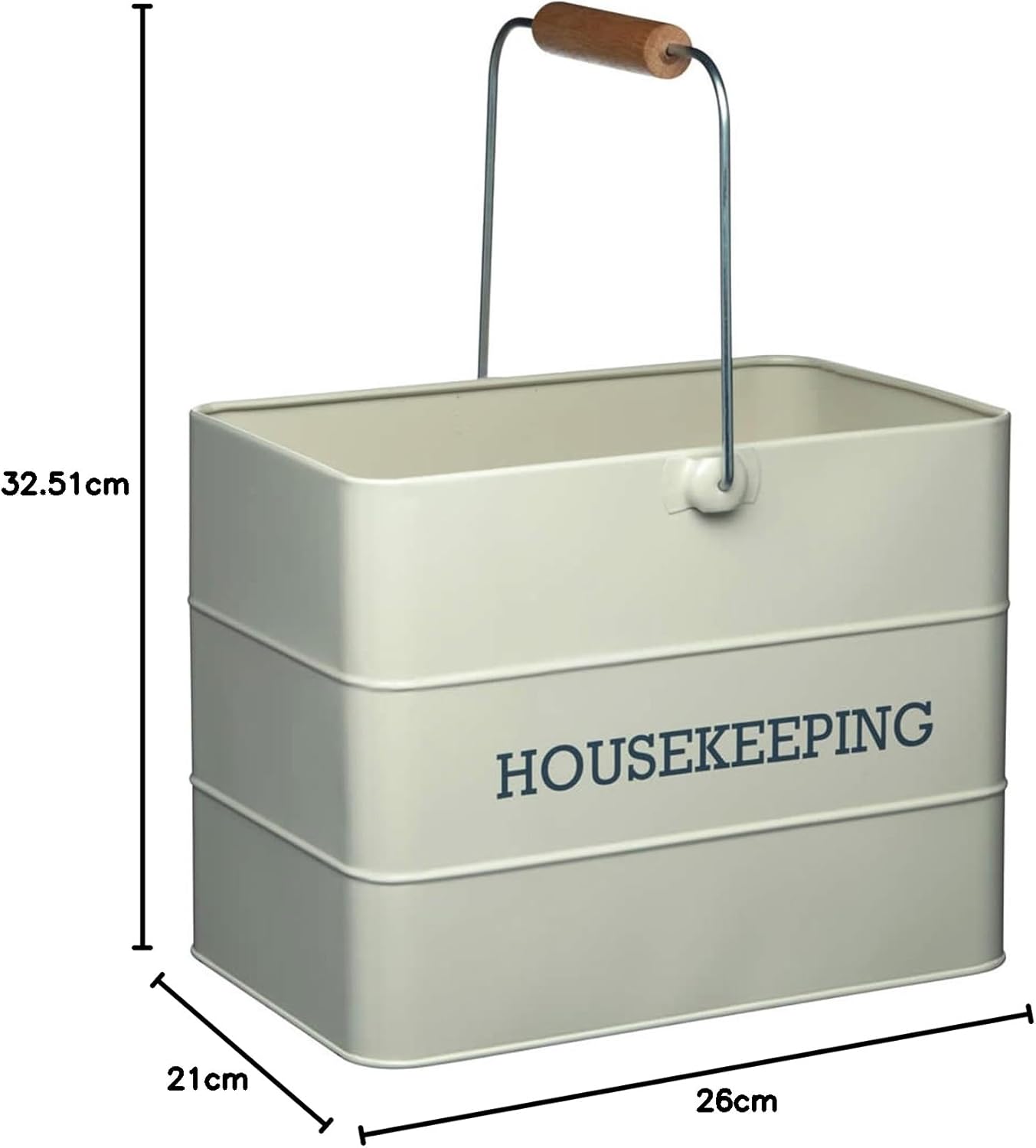 KitchenCraft Living Nostalgia Metal Cleaning Caddy, 33 x 21 x 26 cm - Antique Cream