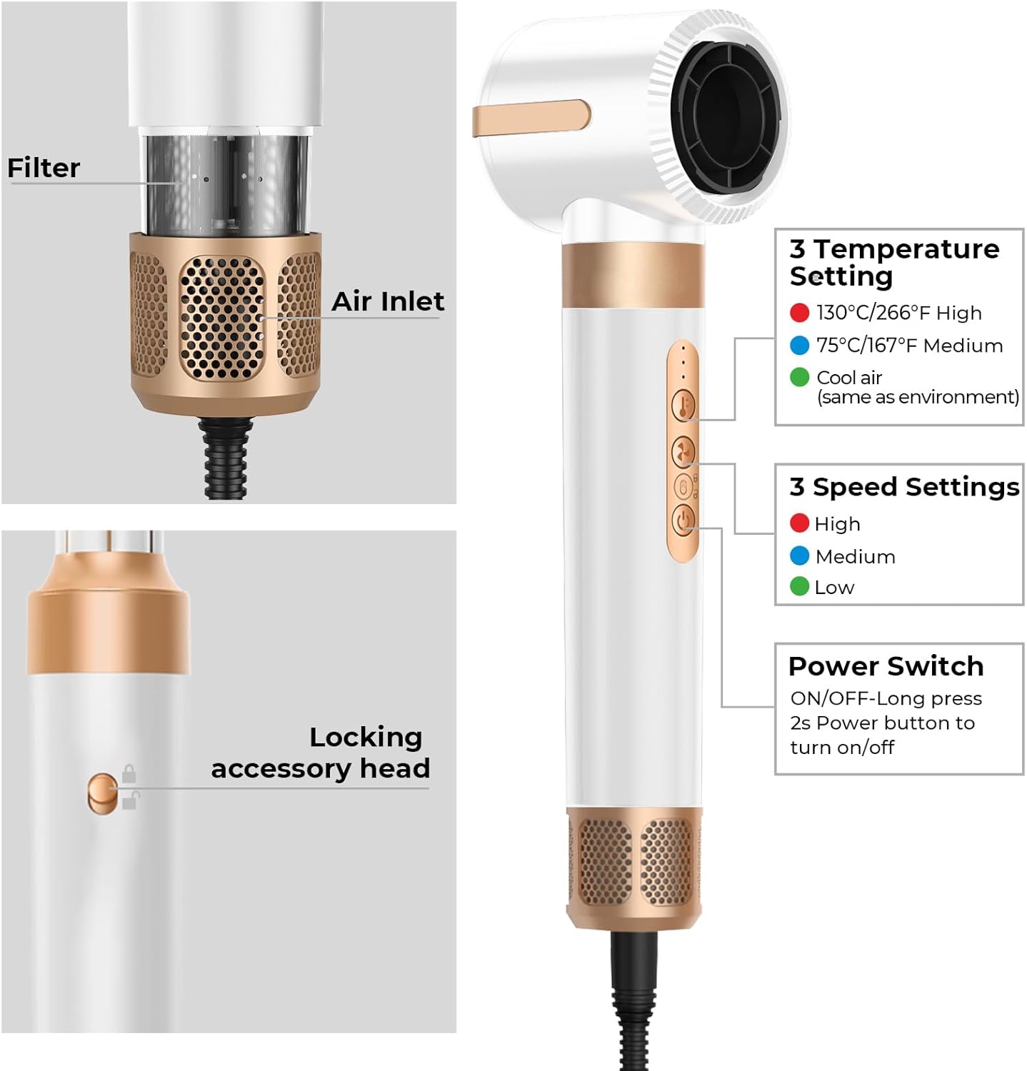 Hair Dryer Brush 7 in One Blow Dryer Brush 110000 RPM Hot Air Brush Styler Auto Air Curler for Hair Curly Twist Multistyler Professional Ionic Travel Hair Styling Tool Air Styler