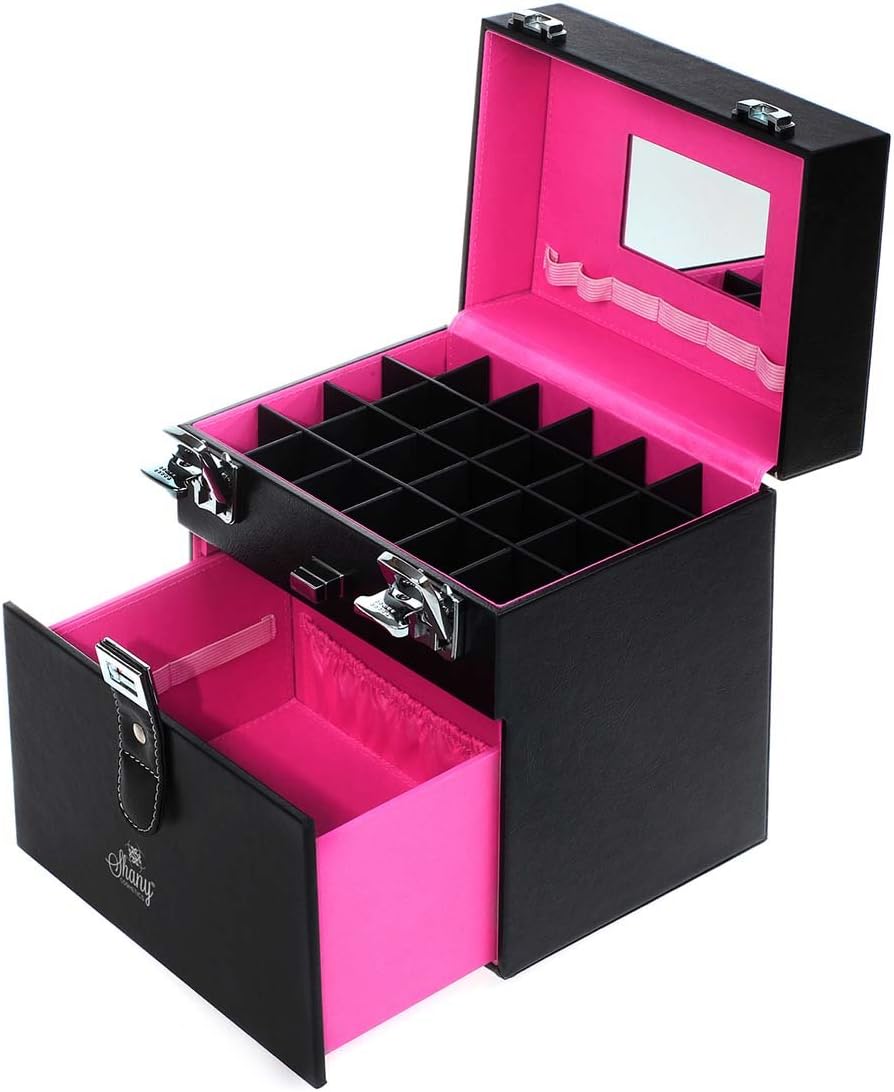 SHANY Color Matters - Nail Accessories Organizer and Makeup Train Case - Black