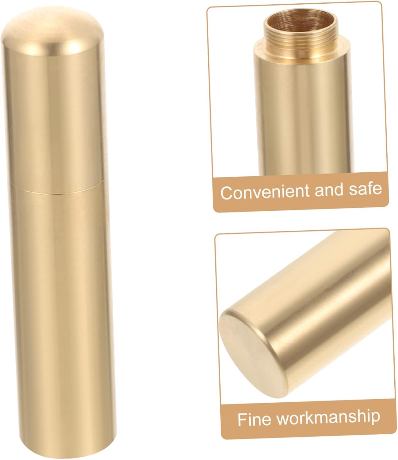 Sosoport 2pcs Match Carrier Match Storage Case for Camping Hiking Outdoor Sturdy Brass Sealed Lid