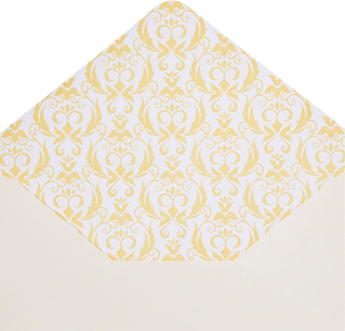 Vintage Style Letter Writing Kit with 60 Sheets of Gold Border Paper and 30 Envelopes for Letters, Valentine's (7.25 x 10 in)