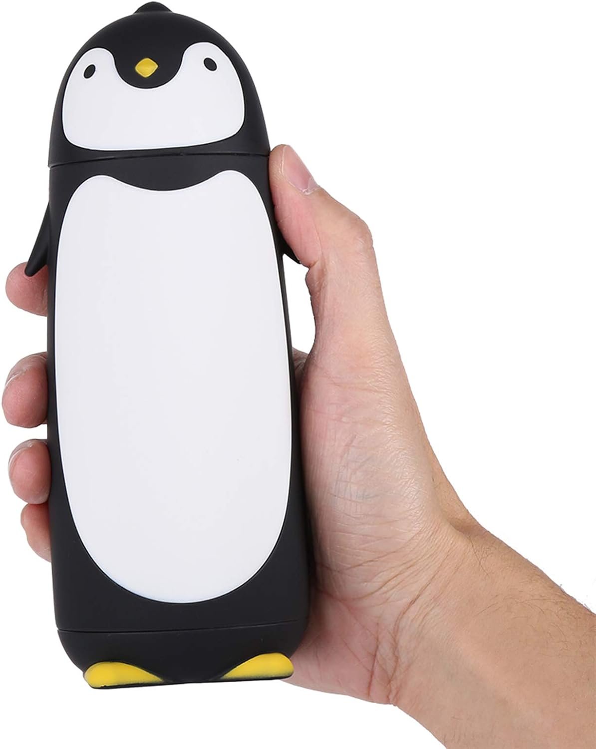 Penguin Shape Water Bottle, 300ML Capacity Portable Cute Cartoon Penguin Thermal Glass Water Bottle Double Layer Mug Travel Drinking Cup Ideal for Home School Travel Use (Black)