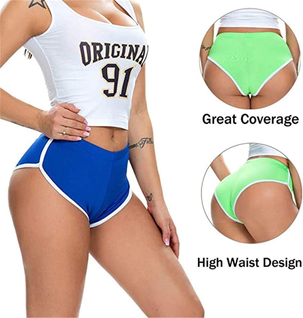 ZHER-LU Women's Mini Sport Shorts, Comfortable Elasticity Slip Shorts,Running Sports Yoga Cycling Shorts, Workout Gym Tummy Pants Leggings