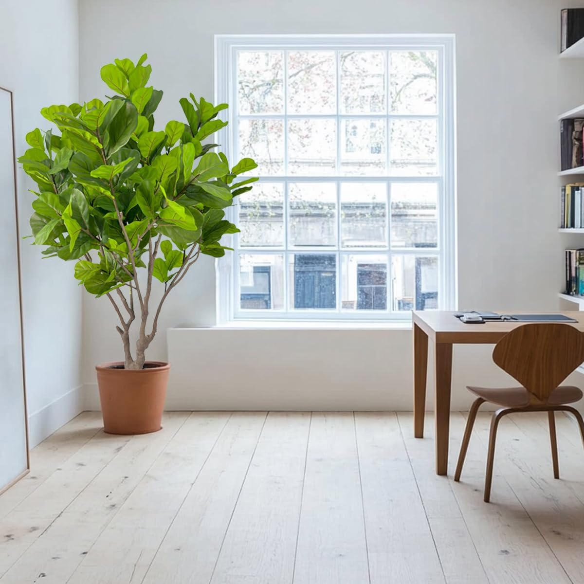 Artificial Fiddle Leaf Fig Tree 8ft Tall,Faux fig Tree Indoor Artificial Tree for Modern Home Office Living Room Floor Decor Indoor