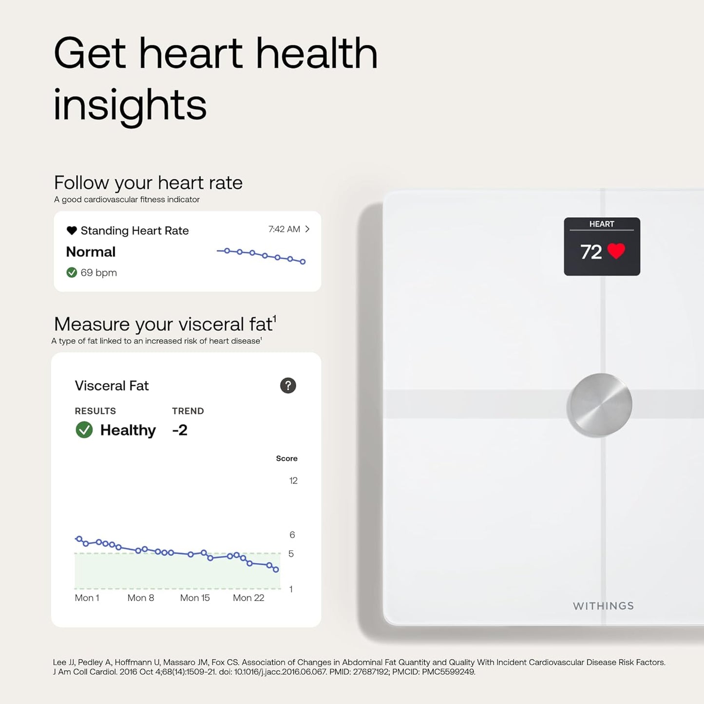 WITHINGS Body Smart - Accurate Wi-Fi and Bluetooth Scale for Weight and Fat Percentage, Composition Analysis, Apple Health/Google Fit Compatible, Digital Bathroom Scale