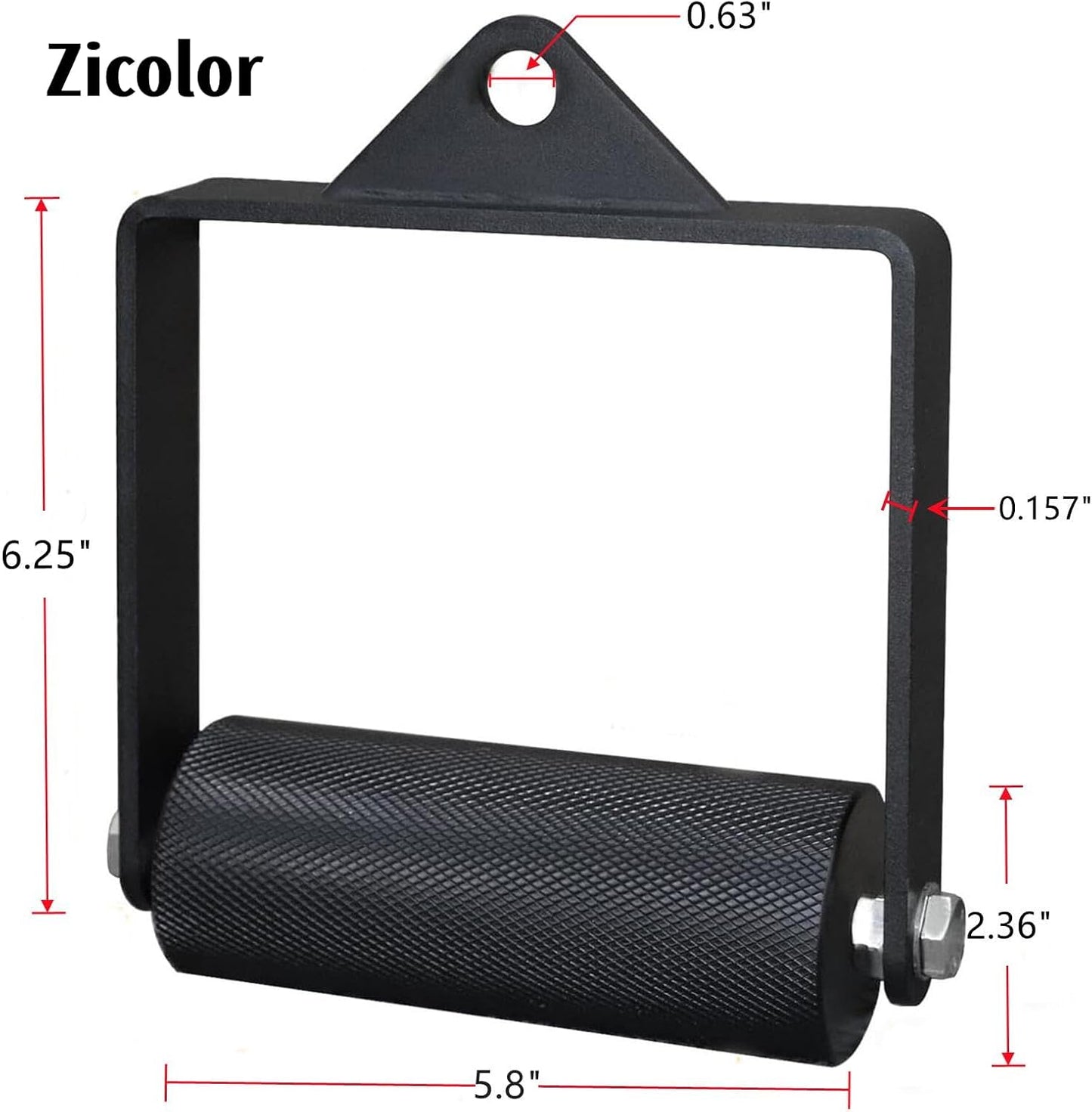 Zicolor Pulldown Attachments D Handle 2.36" Arm Wrestling Training Equipment Deadlift Professional Cable Machine Accessories Heavy Duty Home Gym Fitness 360° Rotate Grip for Finger & Wrist Strength