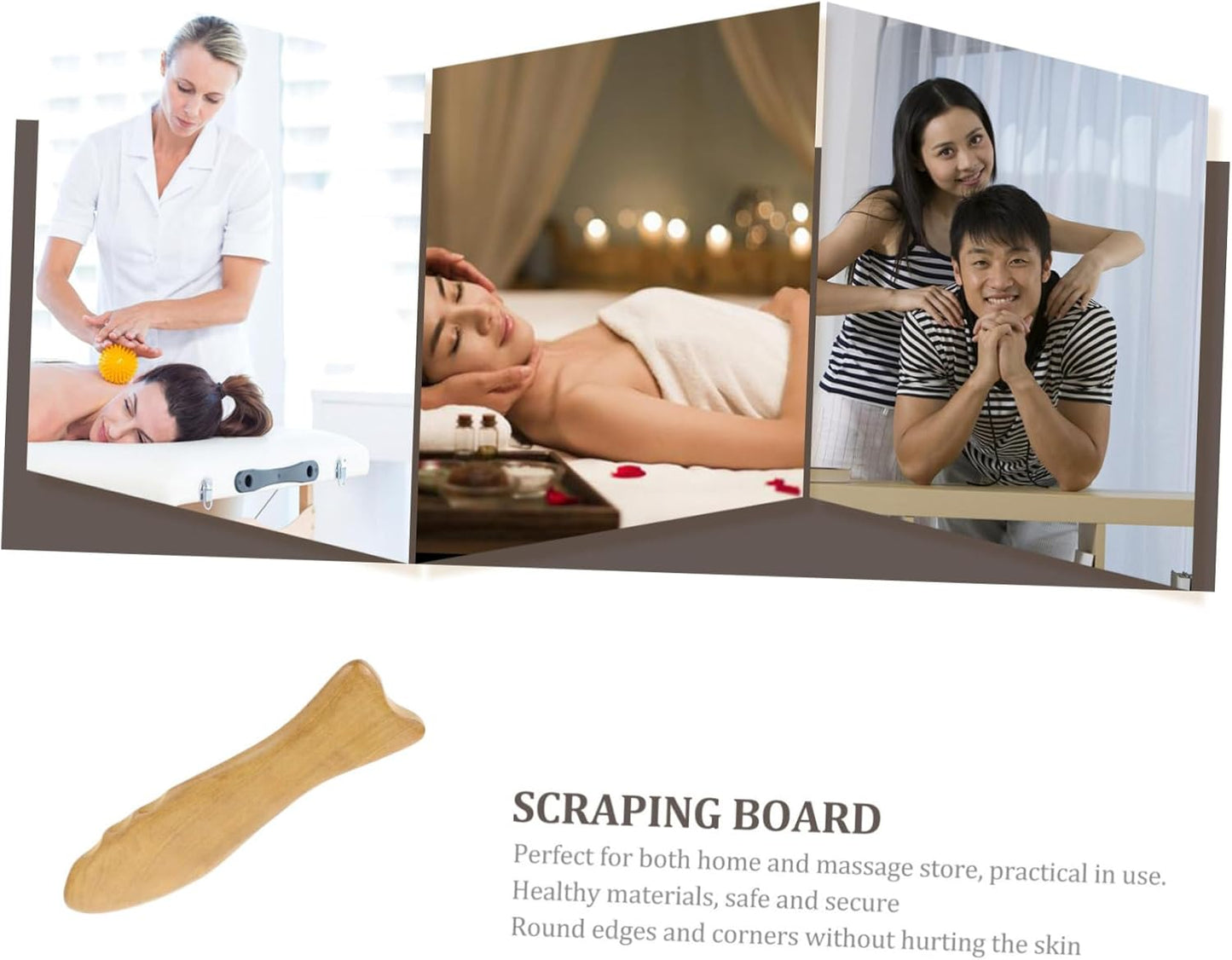 Healeved 1PC Natural Sandalwood Board Facial Care Scraping Plate for Skin Lifting Relaxation Aging Lightweight Portable Wooden Massage Tool for Home Travel